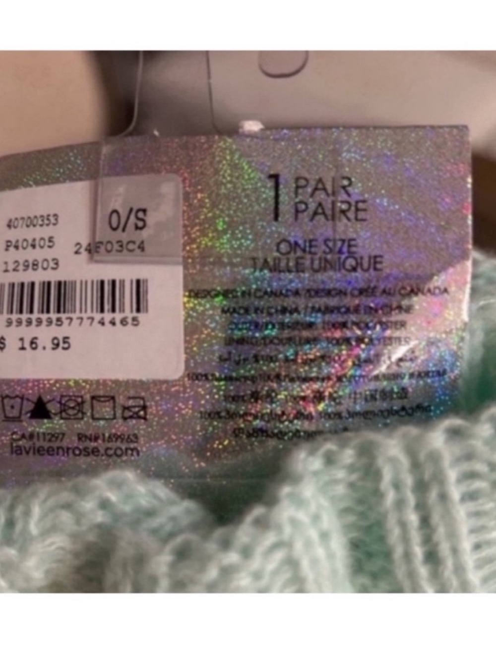 la Vie en Rose Striped Knit and Sherpa Socks - Picture 4 of 4